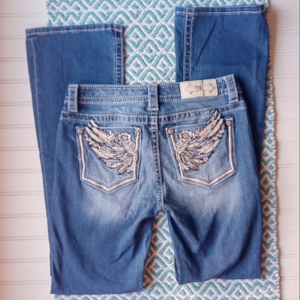 Rhinestone Angel Wings Miss Me Jeans